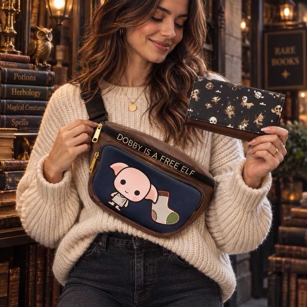 Loungefly Harry Potter Dobby Free Elf Fanny Pack Chibi Creatures Wallet Set NWOT